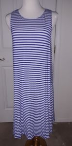 Blue and White Striped Dress